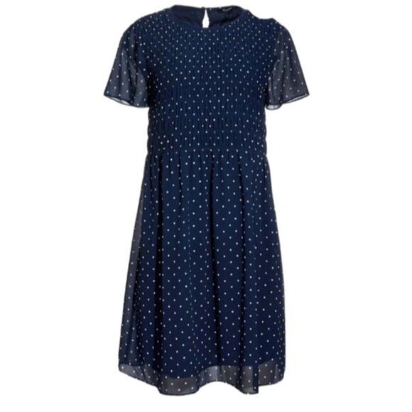 Madewell Georgette Smock-Top Mini Dress in Polka Dot - Picture 1 of 7